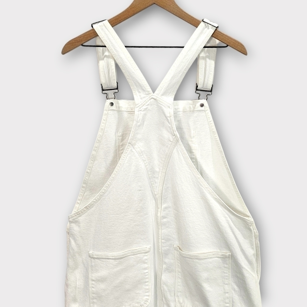 Frame Les Garcon White Denim Overalls Large - Picture 5 of 10